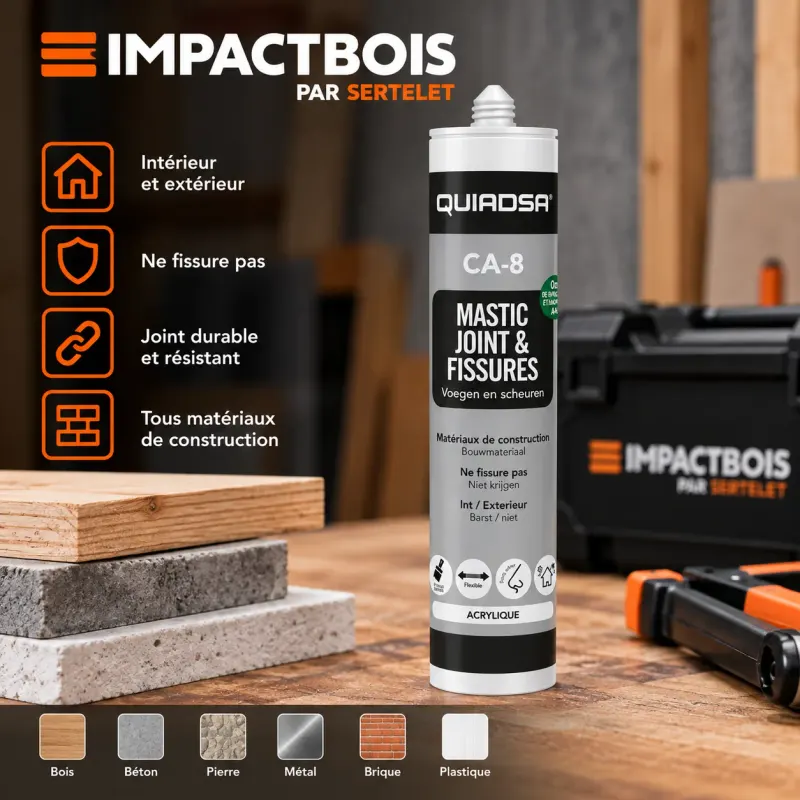 Mastic acrylique joint et fissures blanc 300 ml CA-8