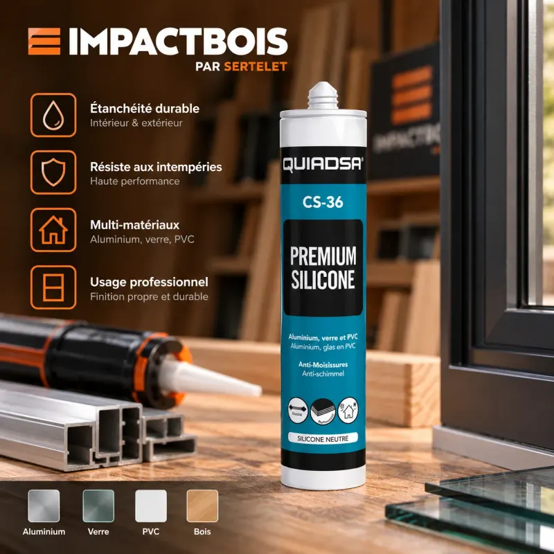 Mastic joint de silicone 300 ml CS-36 - QUIADSA - Plusieurs couleurs