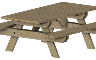 Table extérieure en bois dans les Vosges : une table solide et durable